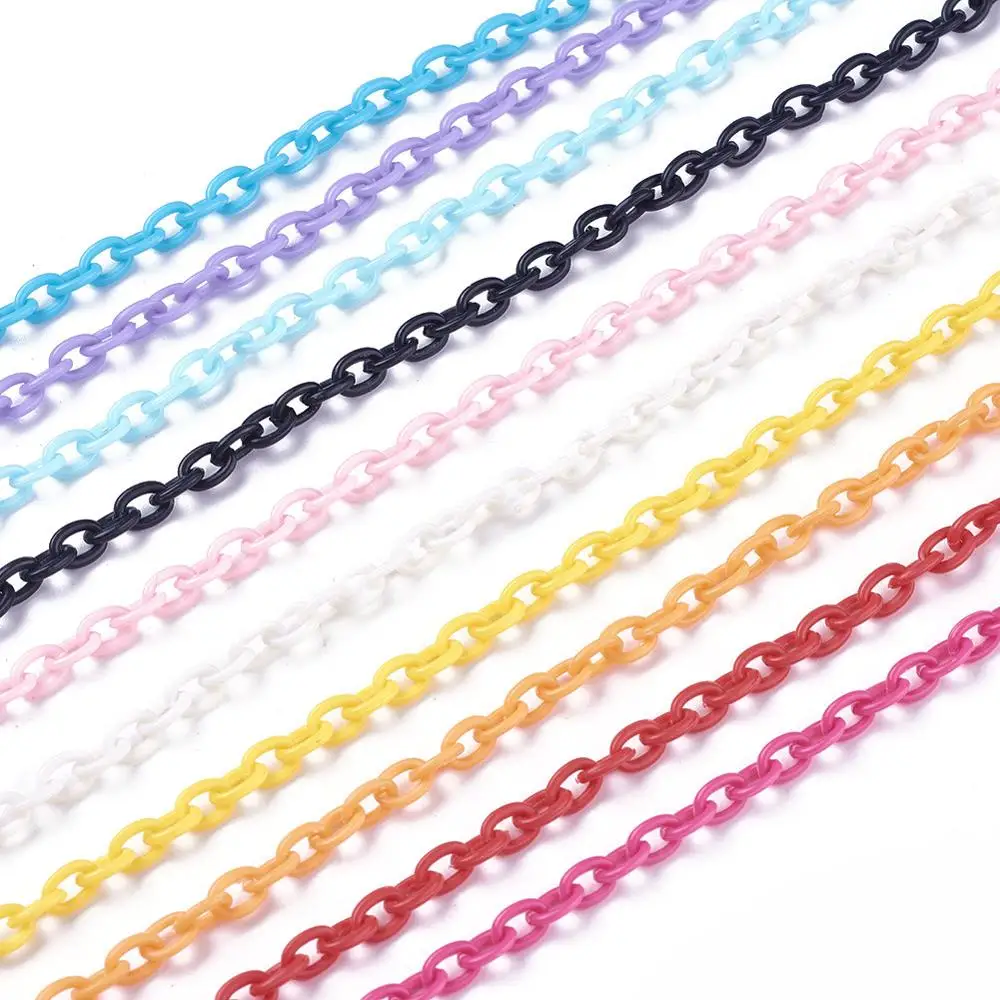 40CMX10PCS Rainbow Colorful Acrylic Plastic Link Chain Jewelry Chains Accessories Fittings Findings Components Chain Handmade