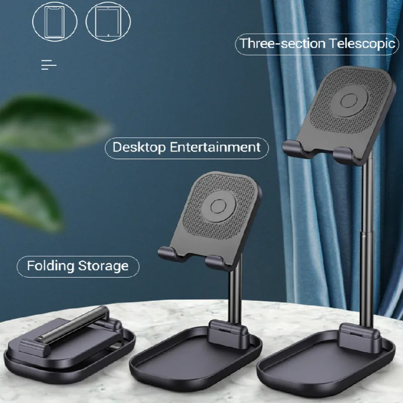 

YASOKO Foldable Metal Holder for iPhone ipad Extensible Desk Mobile Phone Tablet Holder Stand