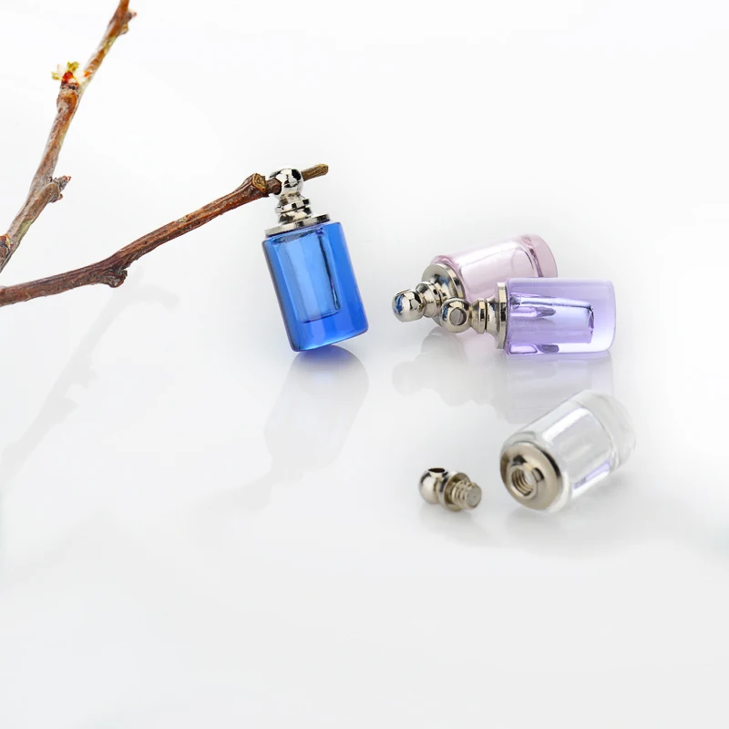 10PCS Crystal Glass vial pendants Mini Glass Bottles Rice vials Necklace Perfume Bottle Rice Charms DIY Name on Rice Art