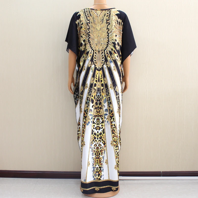 Dashikiage Noble Jewelry Pattern Leopard Printed Loose Elegant Casual Mama Dresses For Party