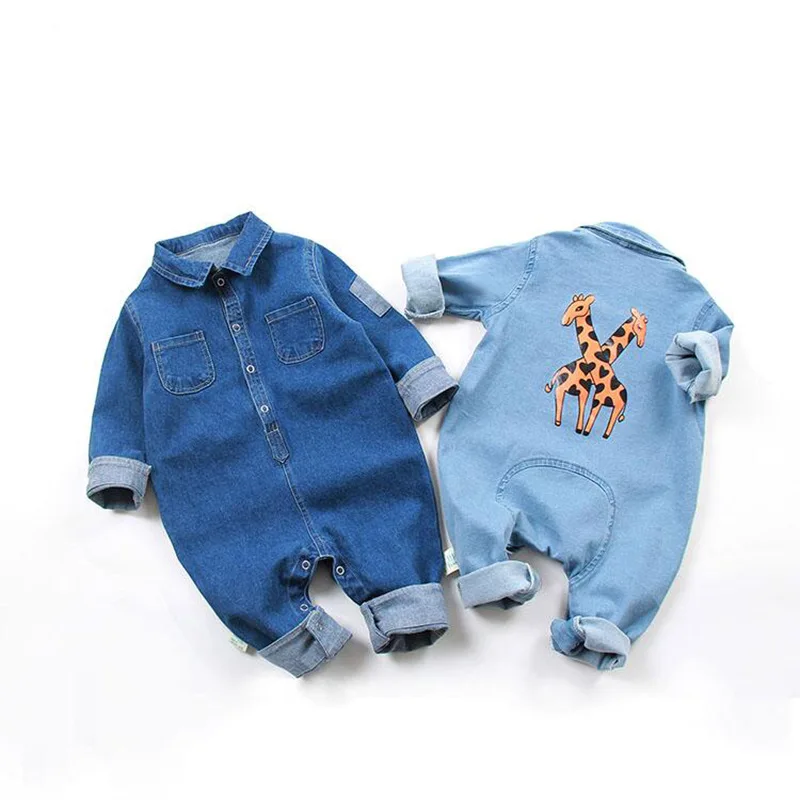 

Soft Denim Baby Romper giraffe Infant Newborn Jumpsuit Babies Boy Girls Costume Cowboy Fashion Jeans Children rompers RM19013