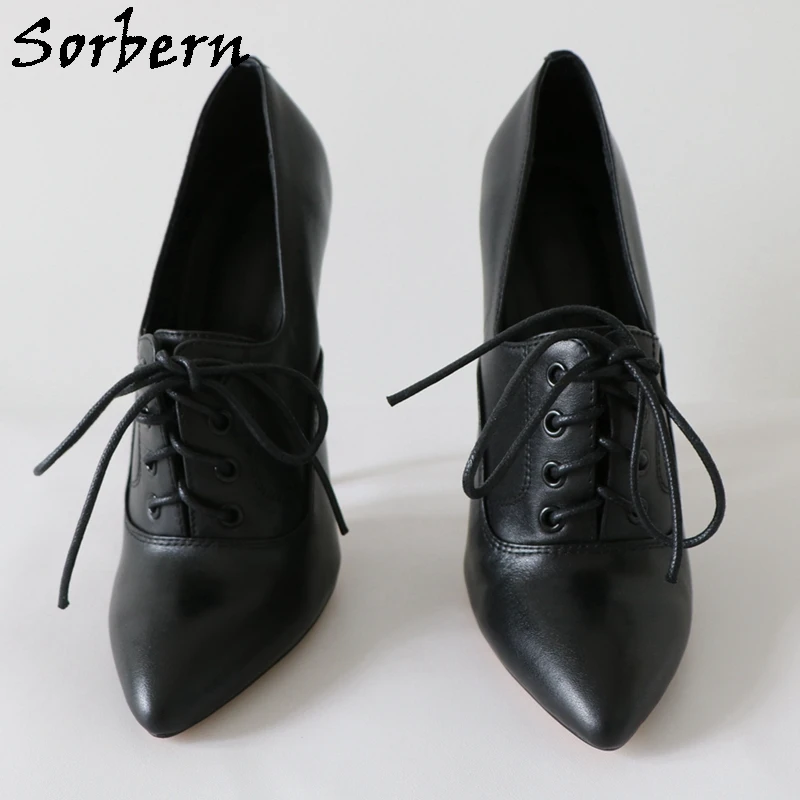 Sorbern Fashion Lace Up Women Pump High Heels 14Cm Stilettos Lace Up 16Cm Pointed Toe Heels For Women Pumps Women Shoes