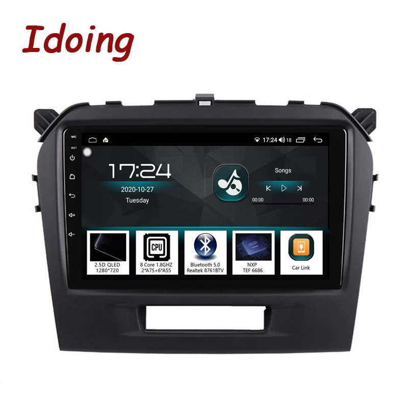 

Idoing 9"Car Radio Head Unit Player For Suzuki Grand Vitara 4 2014-2018 Navigation GPS Stereo Built-in Carply Android Autoradio