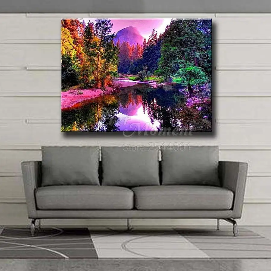 Ever Moment Diamond Painting Colorful Scenic Art Picture Full Square Resin Drill Diamond Embroidery Handmade Decoration ASF2120