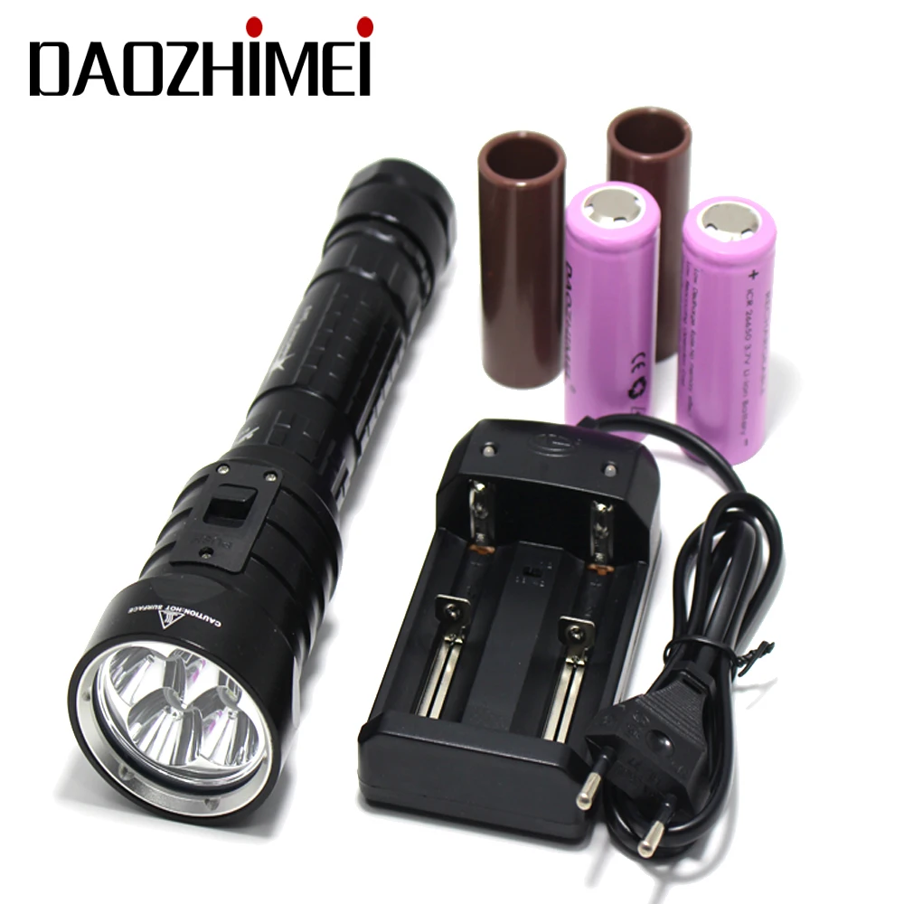 DX4S (upgraded from DX4) U2 L2 3200LM LED Diving Flashlight Torch Brightness Waterproof 100m White Light Underwater Led Torch