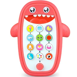 Telefone em inglês, brinquedo para bebês com som musical, máquina educacional para crianças pequenas, presentes de celular