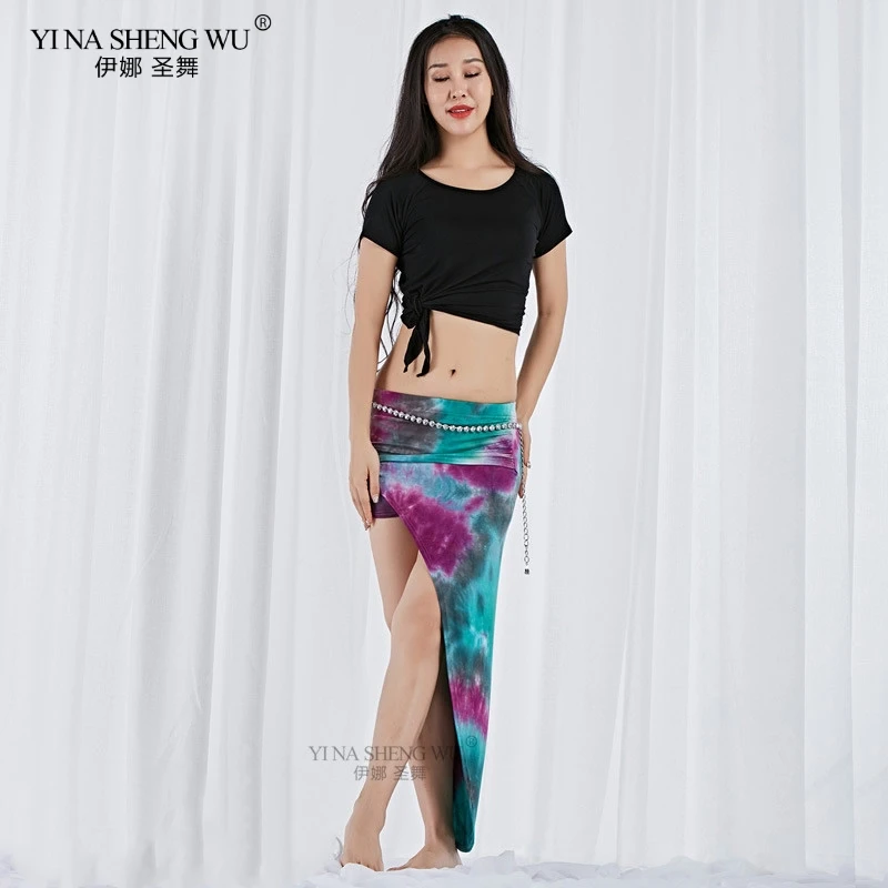 For Women Dance Costumes Ladies Skirt High Waist Short Fitted Dress Mini Skirt Tie-dyed Costume For Belly Dance Class Clothes