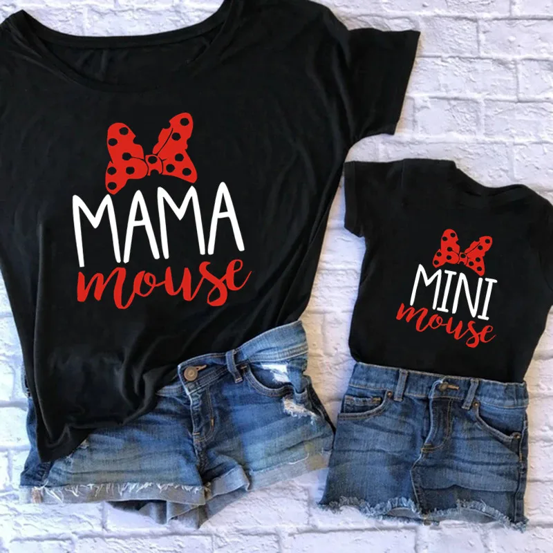 1PC Fashion Mommy and Me Family Matching Tshirts Baby Girls Clothes Mama and Mini Cotton Family Look Mother and Daughter Clothes