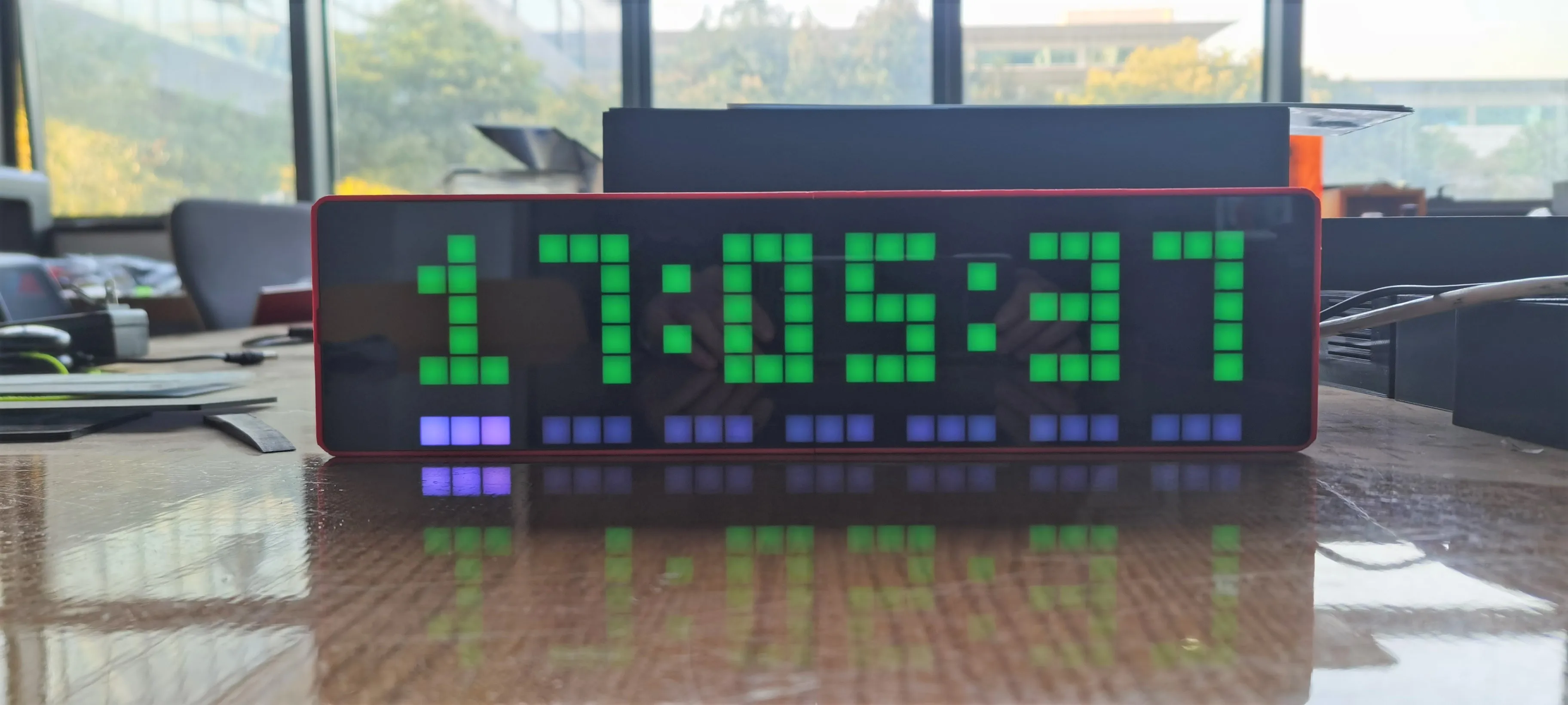 Smart Pixel Clock Awtrix Pro Maker Creative Color LED Complete set of finished shell  product size 328x88x50mm