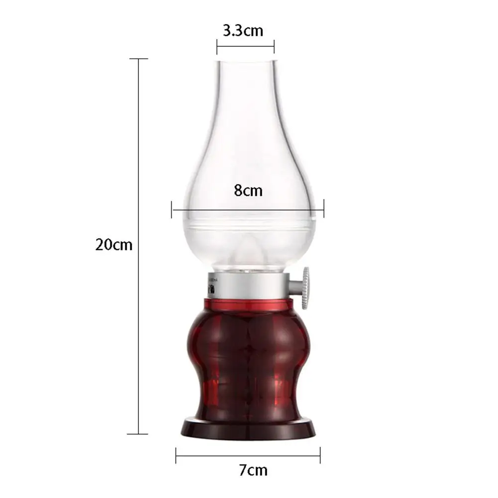 LED Retro Kerosene Lamp USB Rechargeable Night Light for Bedroom Decoration