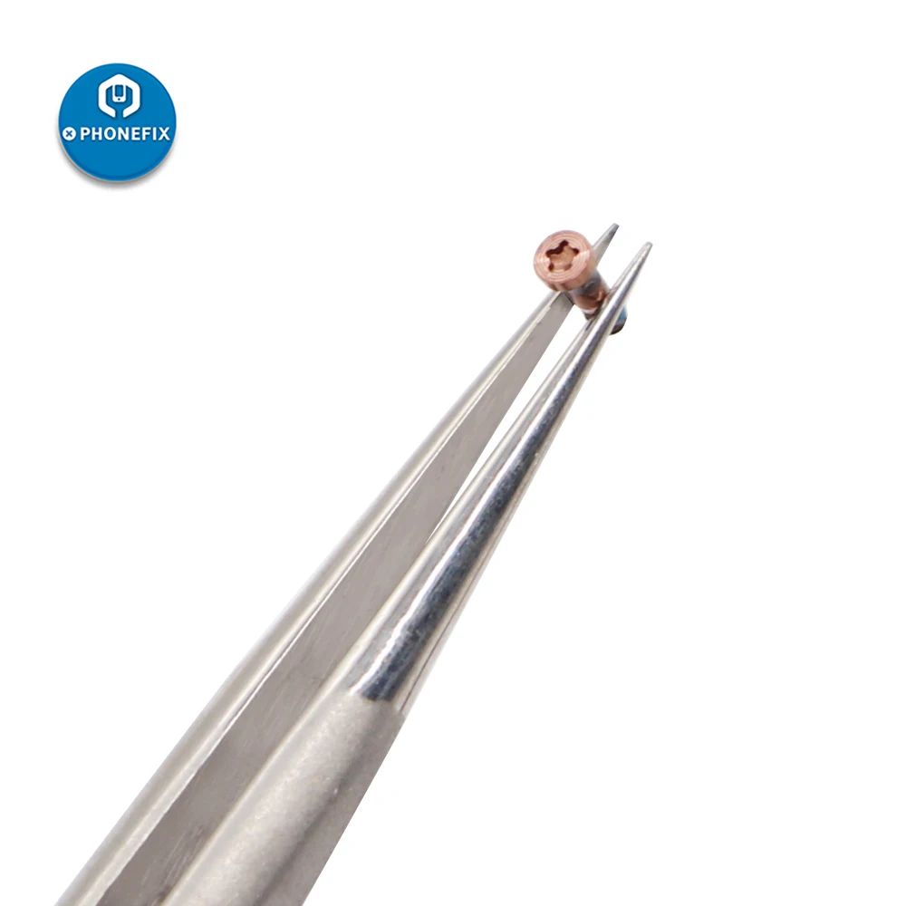 Pinzas electrónicas industriales antiestáticas ESD, pinzas de precisión de punta recta curvada, acero inoxidable, herramienta de mano para reparación de teléfonos SMD