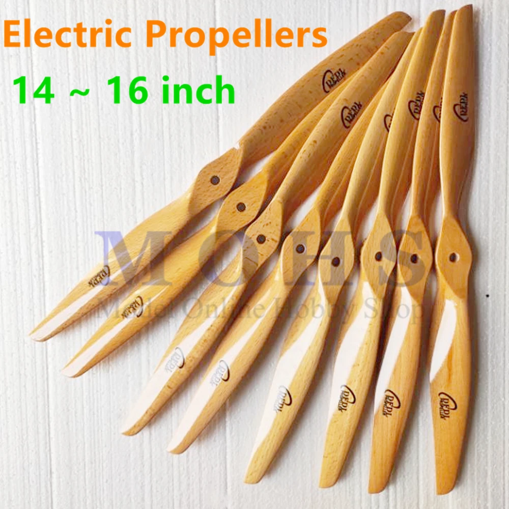 Lot De 2 Hélices électriques En Bois De Hêtre – 14x6, 14x7, 15x6, 16x8 Pouces, Pour Avion RC, Trou 6/8/10 Mm, Légères Et Efficaces !