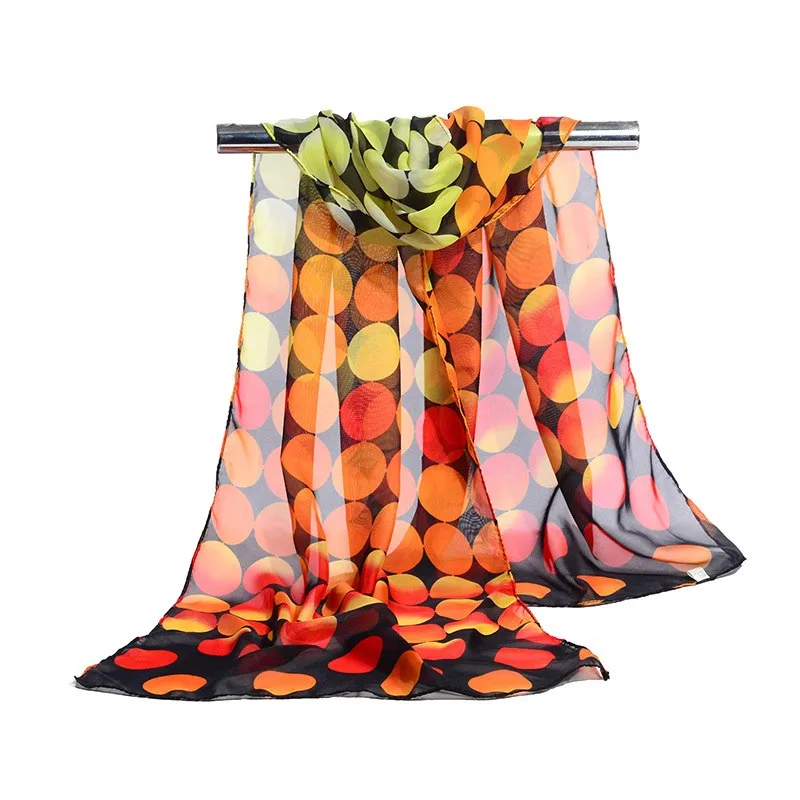 160*50cm New Fashion Print Chiffon Geometric Dot Scarf Wild Fashion Shawl Sunscreen Flower Floral Scarf Scarves