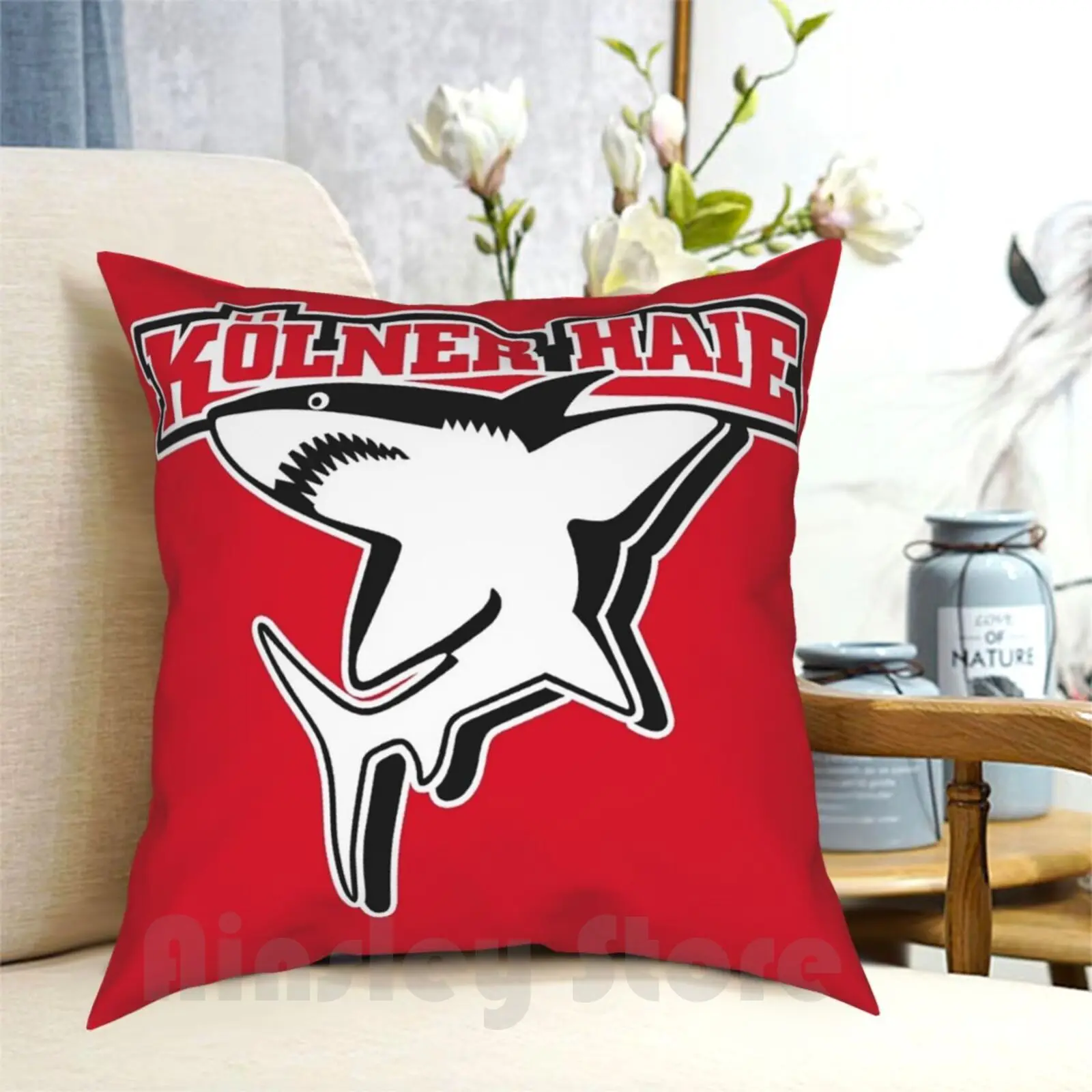 K ? Lner Haie Pillow Case Printed Home Soft DIY Pillow cover Team Club Play Game Sport Deutsche Eishockey Liga Germany