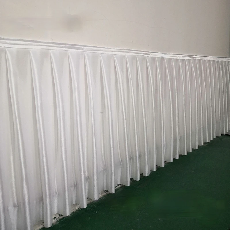 

Ice Silk Fabric Table Skirts Wedding Table Skirt for Tablecloth Table Cover Wedding Stage White Ice Silk Table Skirting Decor