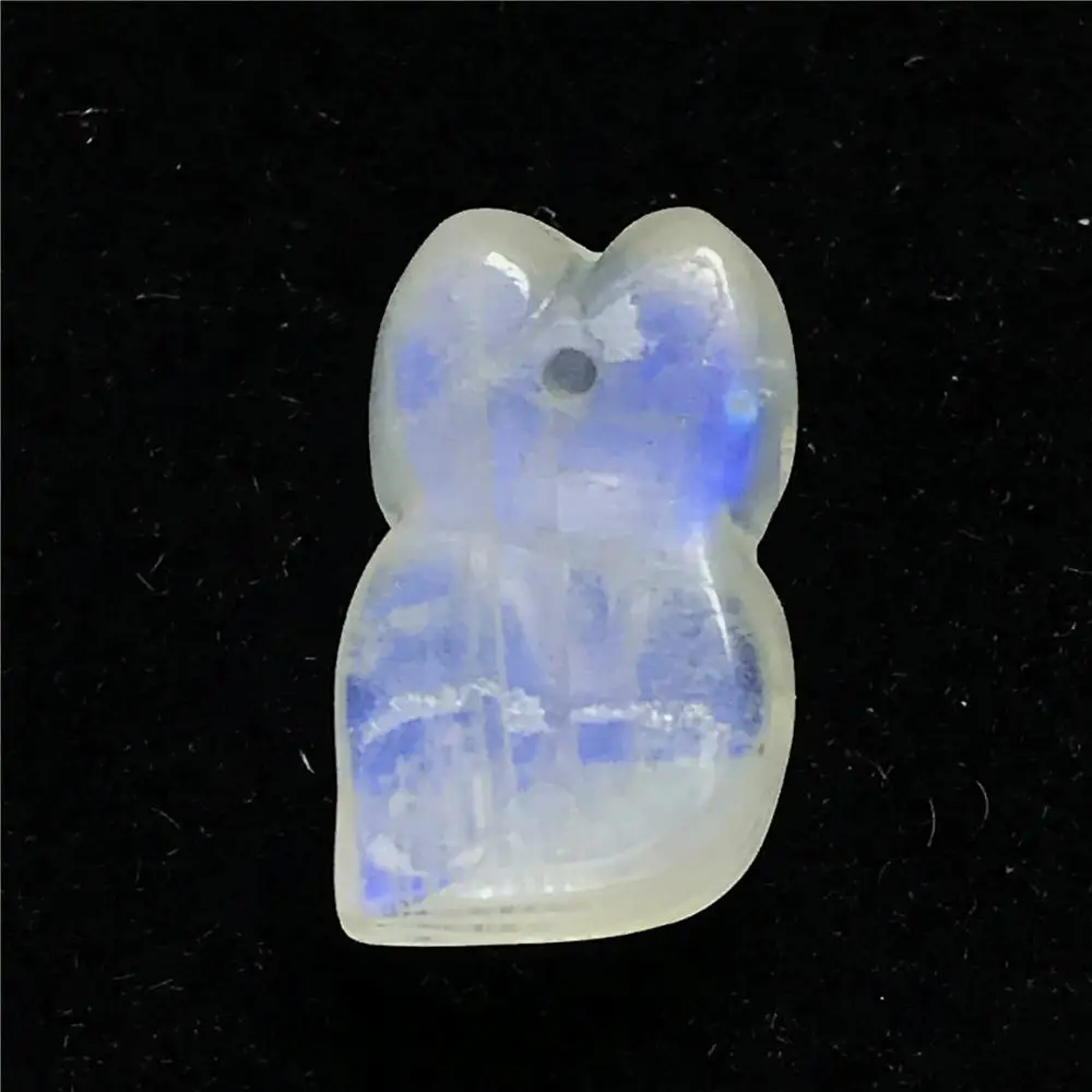 100% Natural Blue Light Moonstone Crystal Pendant For Women Man Fox Carved 13x8mm Beads Healing Luck Gift Stone Jewelry AAAAA