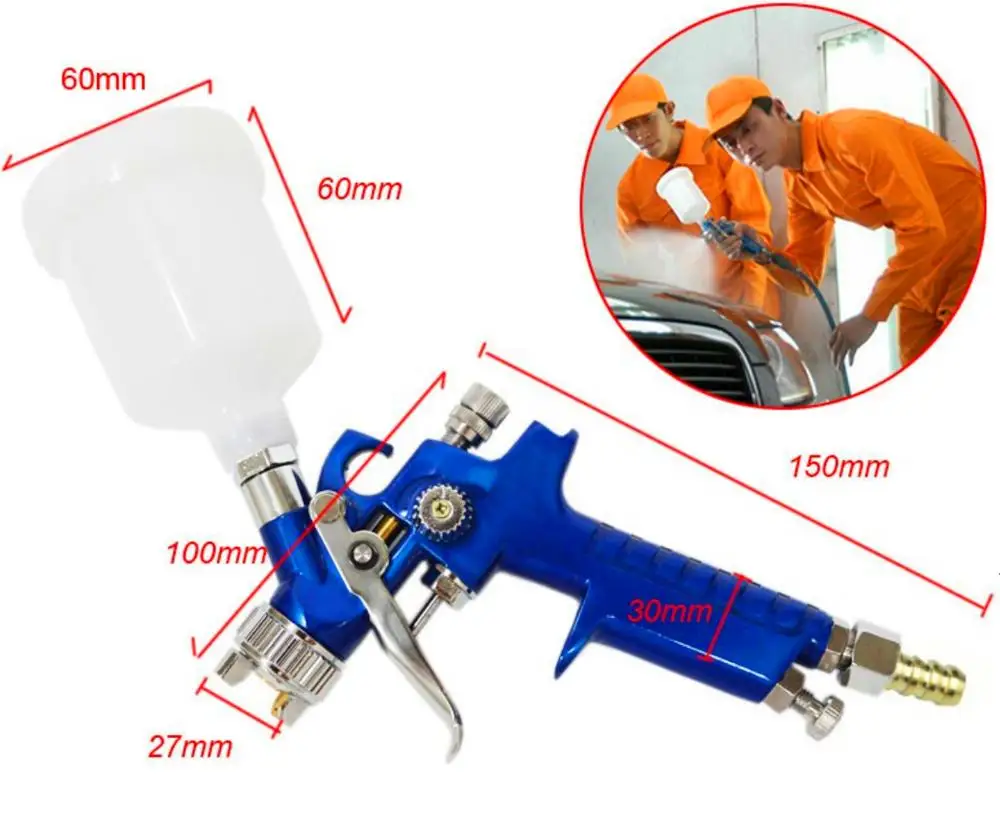 Imagem -04 - Hyfire 0.8 mm 1.0 mm Bocal H2000 Profissional Hvlp Mini Pistola de Pintura Pistola Airbrush para Pintura Carro Aerografia Pistola Pneumática