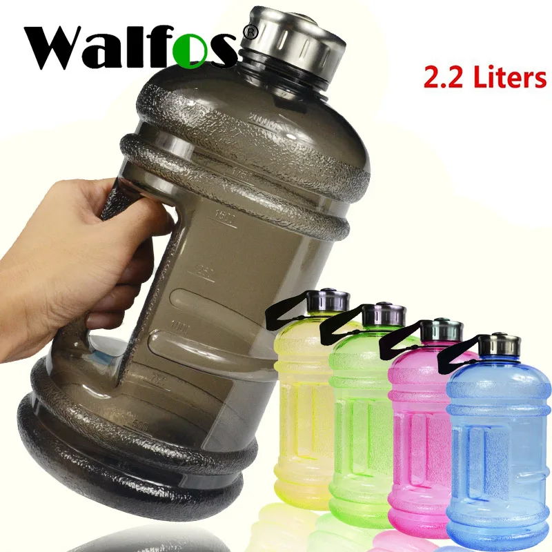 

Walfos 2.2L Big Large Capacity Water Bottles Outdoor Sports Fitness Training Camping Running Workout Water Bottle Drinkware