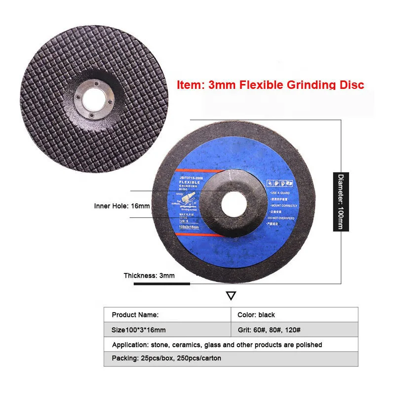 5PCS/Set 4 Inch 100mm Metal Polishing Pad Stainless Steel Grinding Pad Sharp Type Flexible Diamond Pad For Marble Granite Stone