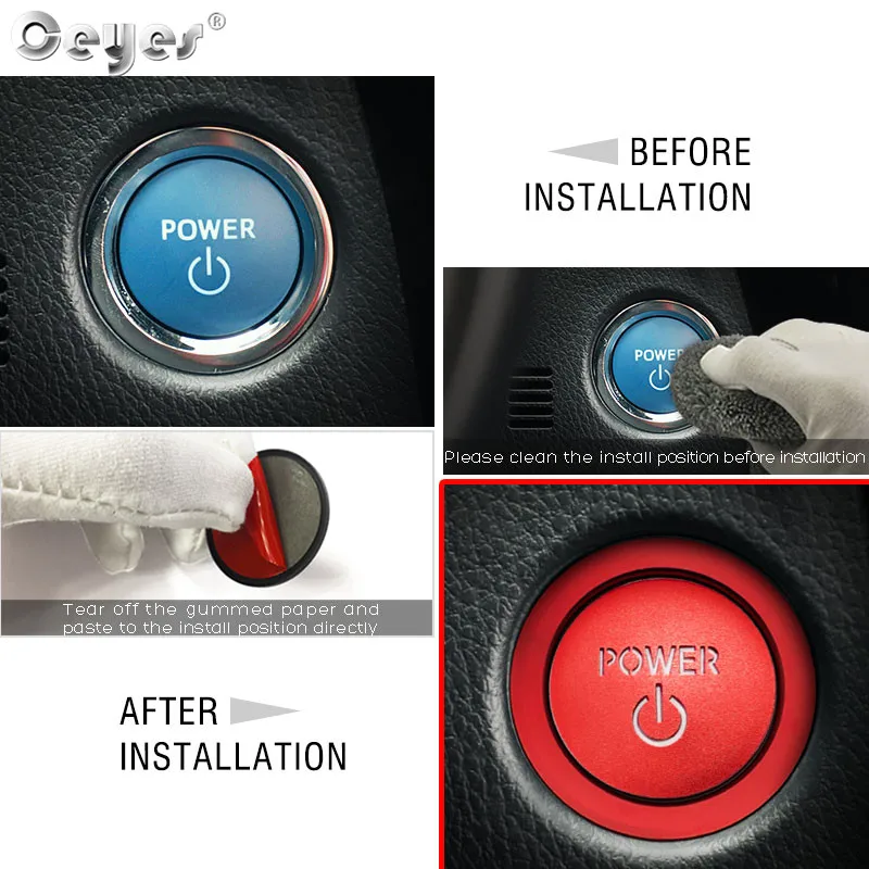 Ceyes Car Engine Start Stop Ignition Switch Button Ring Styling Accessories Sticker Case For Toyota Camry Corolla Prius Vellfire