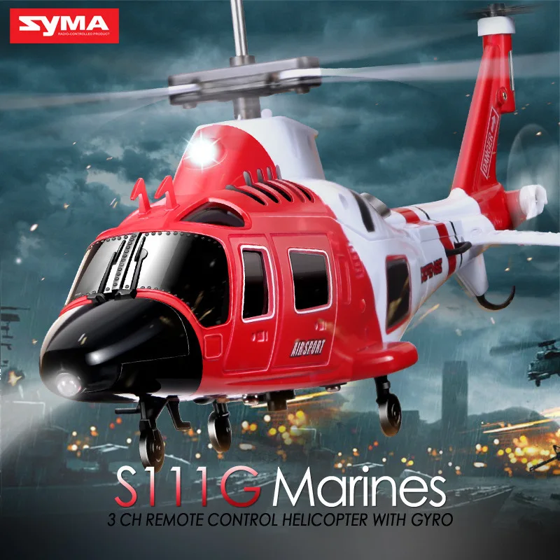 

SYMA New S111G/S109G Simulation Alloy Armed Anti-Fall Upgrade Version Stable Power Children's RC Military Helicopter Toy Gift