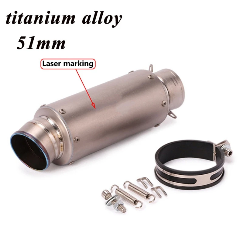 60mm/51mm Motorcycle Exhaust Carbon Fiber Titanium Alloy Racing Sport Motorbike for Laser Sticker S1000RR CBR1000
