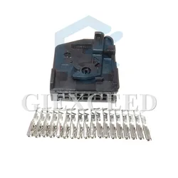 2 Sets 18 Pin Car Air Conditioning Panel Plug Auto Amplifier Wire AC Assembly Female Socket 1-1355350-1 1-1355349-1 For VW BMW