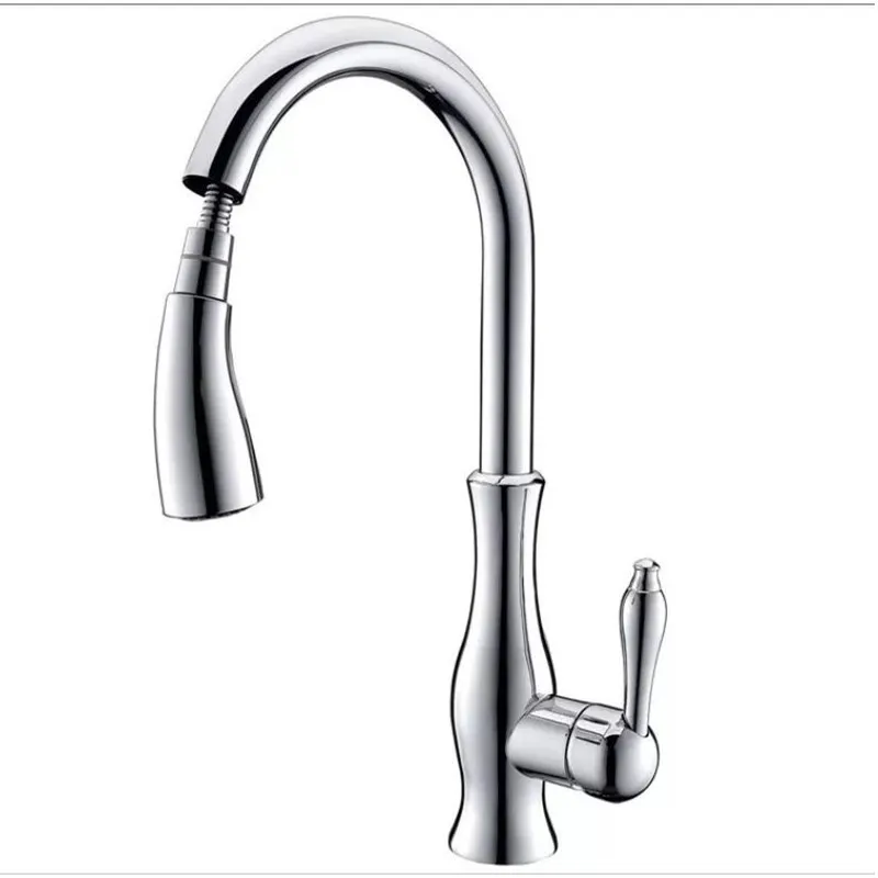 

Vidric Newly Arrival Pull Out Kitchen Faucet Chrome/nickel brushed Sink Mixer Tap 360 degree rotation kitchen mixer taps Kitchen