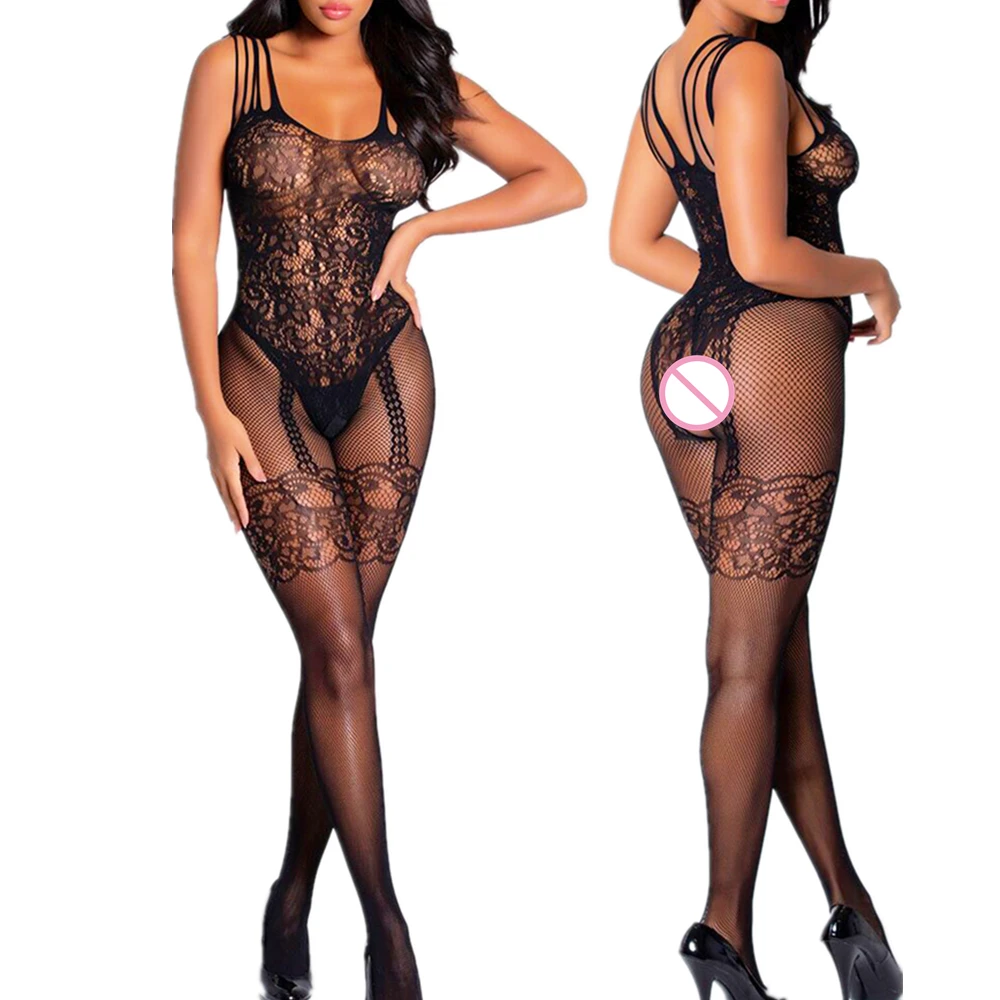 Sexy lingerie erótico quente bodystocking bodysuits aberto virilha collants corpo transparente meias roupas de sexo malha roupa interior