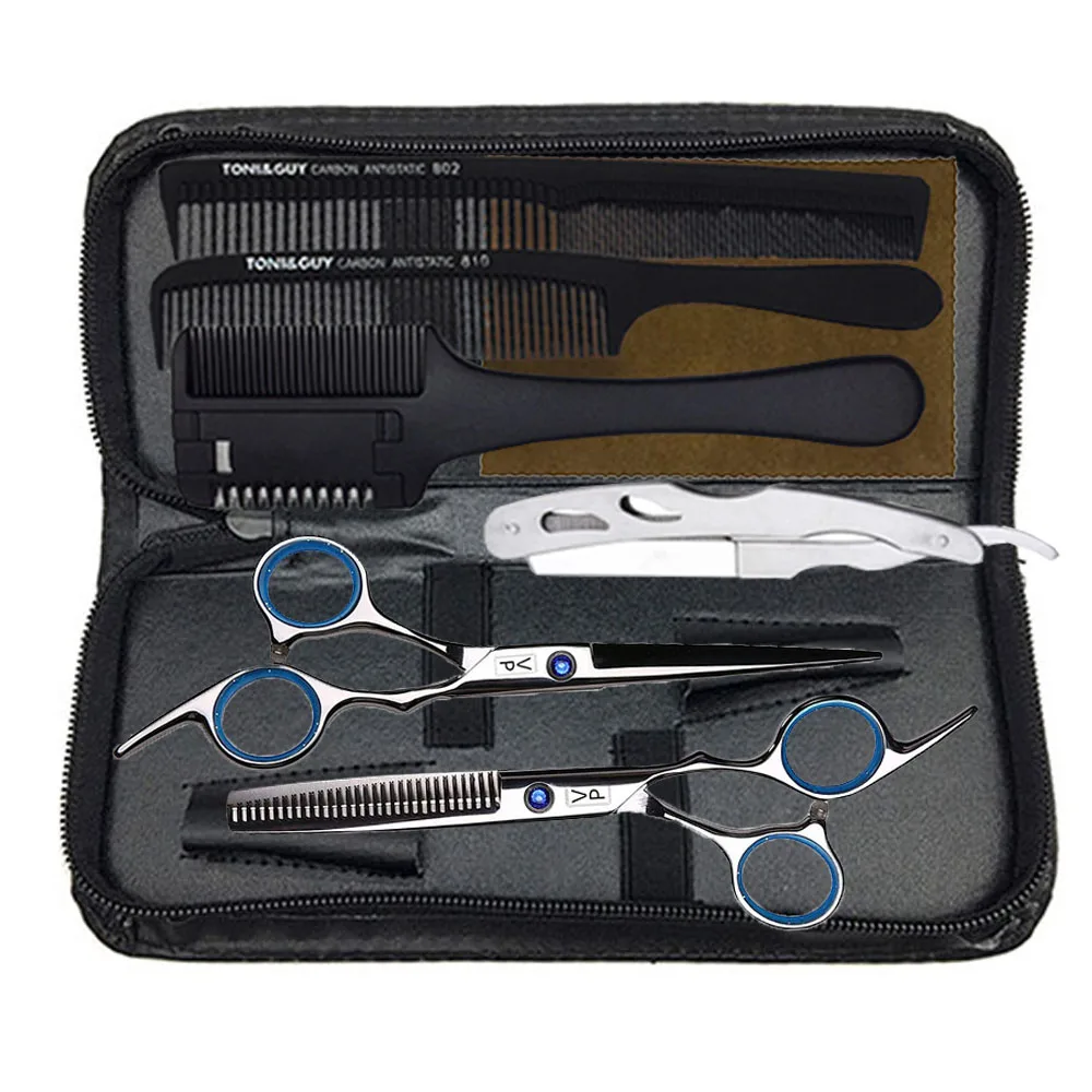 Professional Cabeleireiro Tesoura, Corte de Cabelo, Barbearia, Cabeleireiro de, Corte, Ferramentas de Desbaste, Alta Qualidade, Salon Set, 6 ", 440C