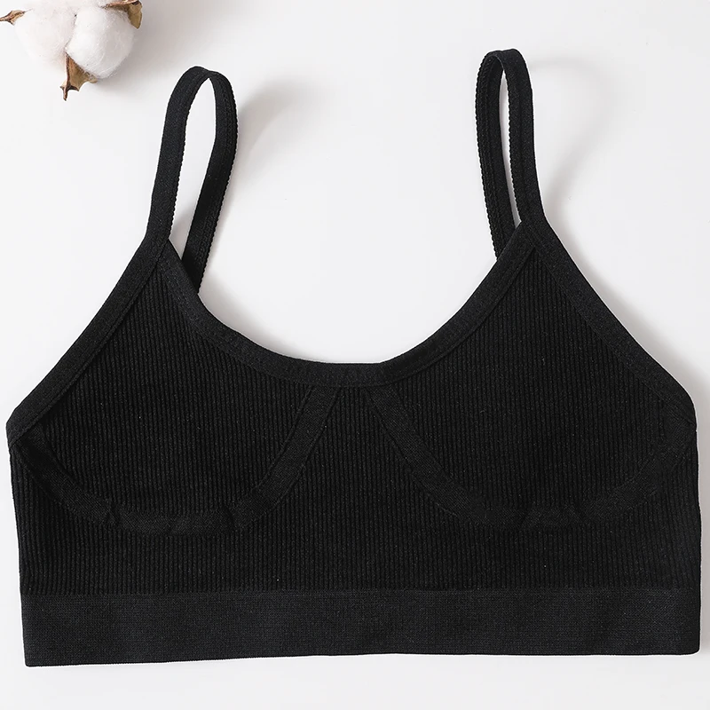 Seamless Womens Bralette Ribbed U Back Wireless Tube Bra stretch fabric