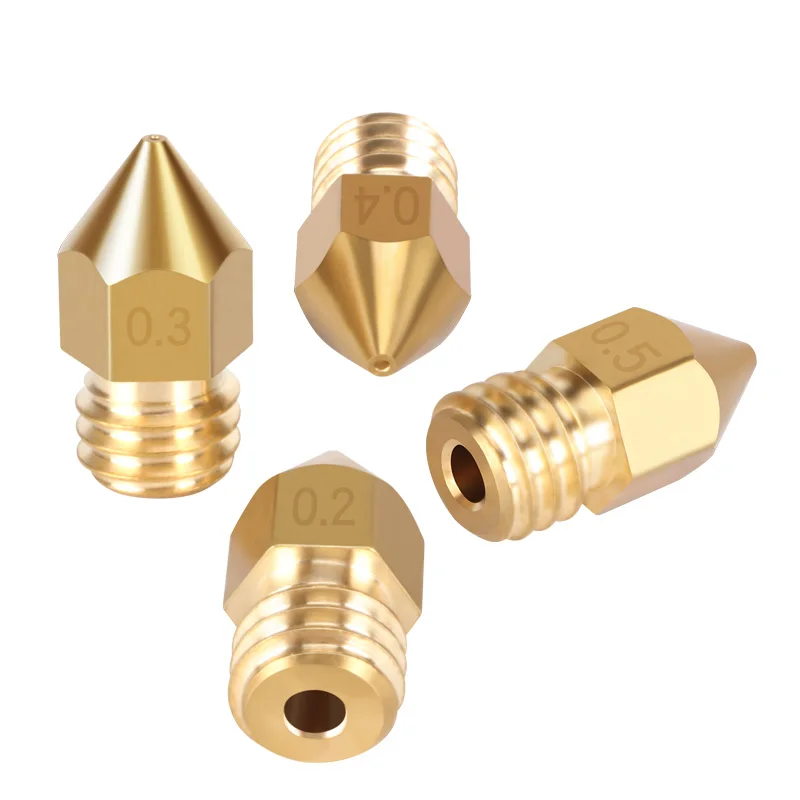 RAMPS 10pcs MK8 High Quality Brass Nozzles 0.2/0.3/0.4/0.5/0.6/0.8/1.0mm M6 Thread 1.75/3MM Filament for 3D printers CR10 Ender3