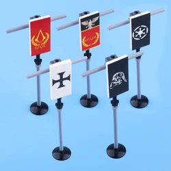 MOC Building Blocks Medieval Accessories Roman Soldiers Military Flag 2/3 Printed Light Board Kids Toys