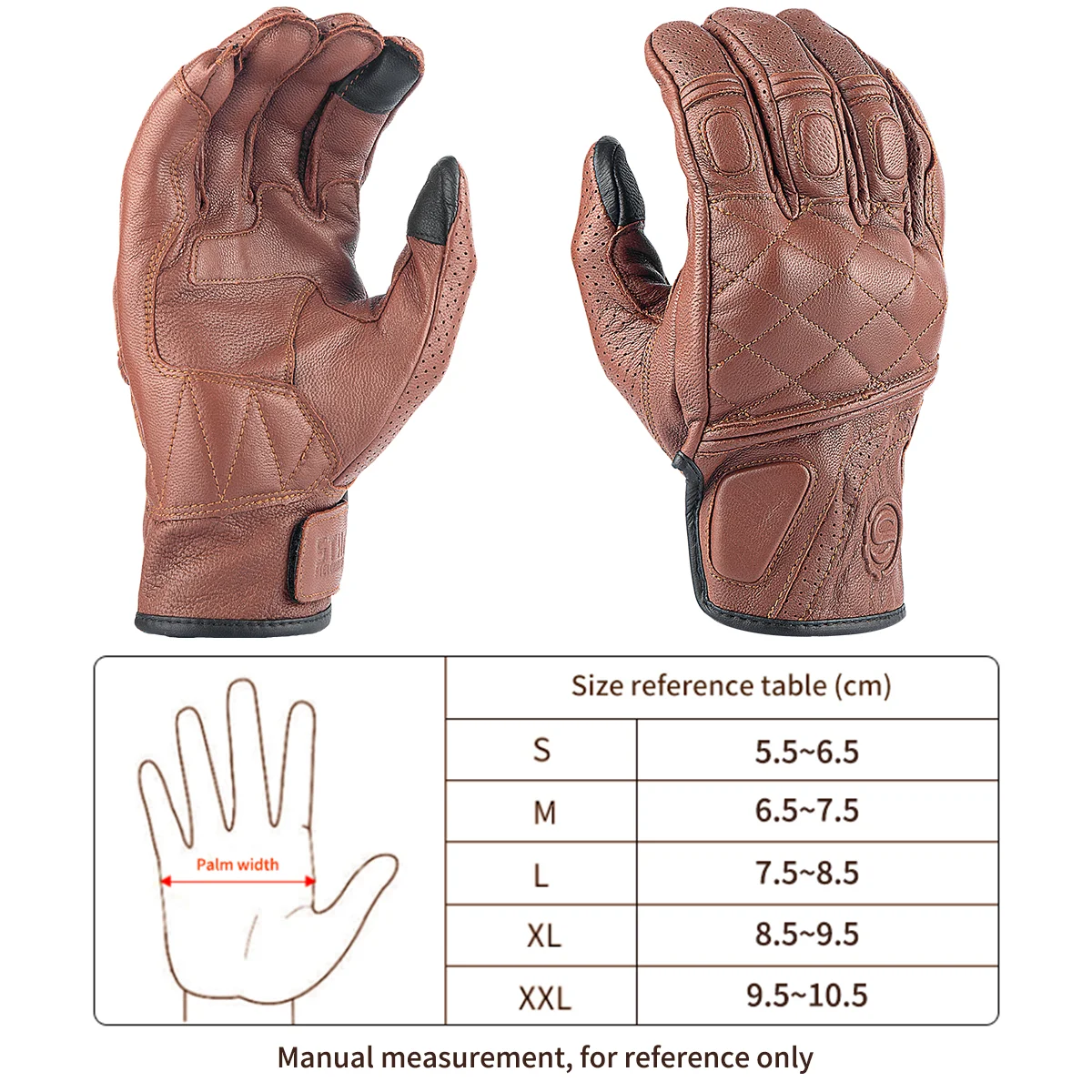 SFK Motorcycle Gloves Genuine Goat Leather Soft Breathable Non-slip Wear-resistant Thickened Palm Riding Protection Touch Screen