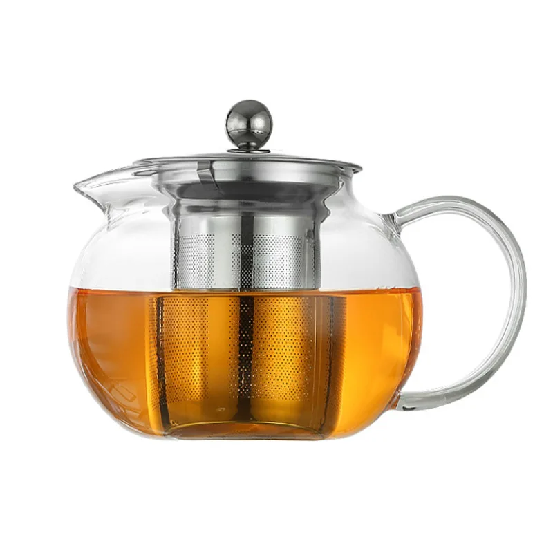 

Thickened Heat-Resistant Glass Teapot, High Boron Silicon, 304 Stainless Steel, Leak Proof Filter