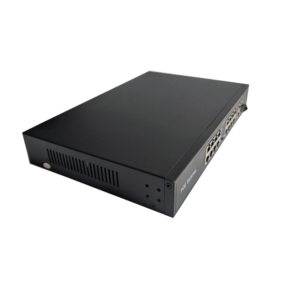 IU Metal Enclosure 16ports 100M POE Switch 2ch Gigabit Rackmount RJ45 uplink Network Ethernet with 1ch 1000M SFP interface