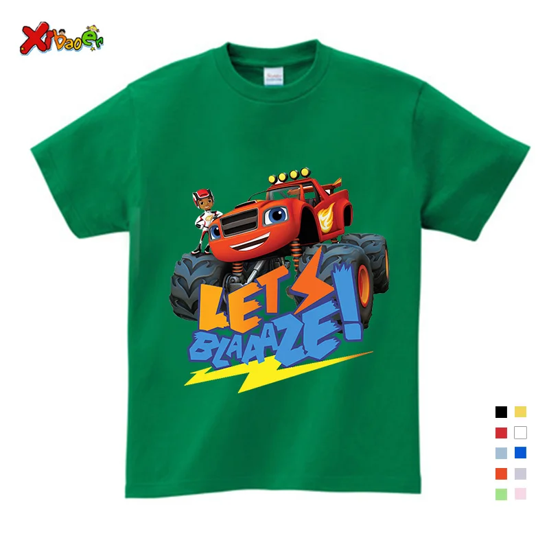 

Boys T Shirts Summer Cotton Kids Clothing Children Cartoon Let's Blaaaze Shirt Boy Toddler Baby Tee Girl Personalized Shirt Cool