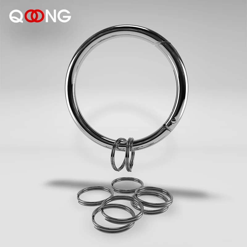 6cm Silver Metal Keychain with 1 Big + 9 Small Rings