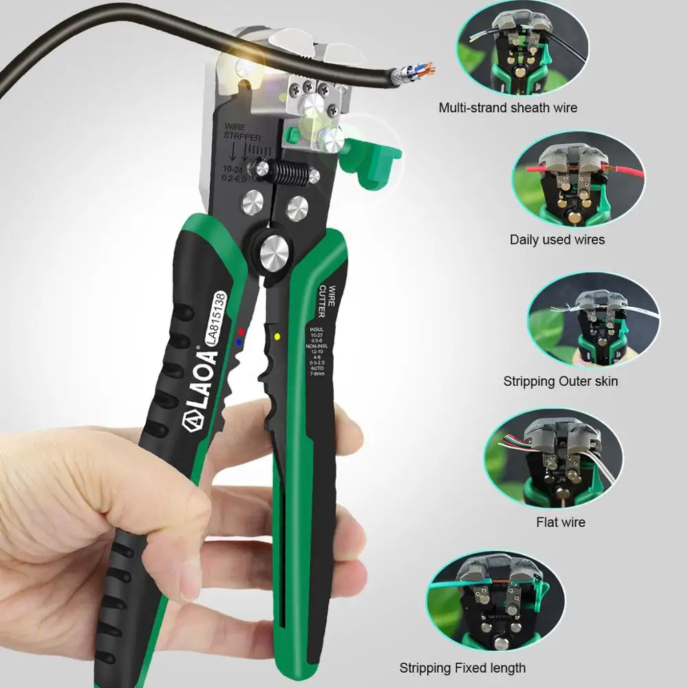 LAOA Automatic Wire Stripper Tools Wire Cutter Pliers Electrical Cable Stripping Nippers Crimping Tool for Electricians Taiwan