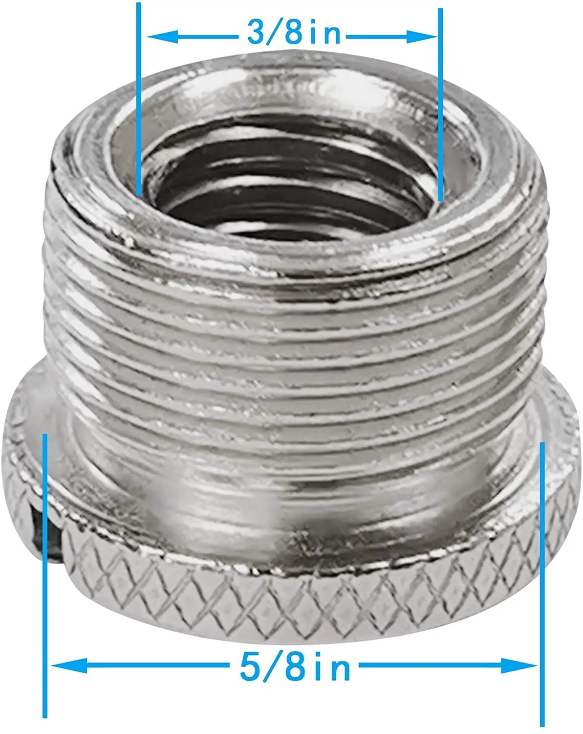 ตัวแปลงไมค์5/8 "ตัวผู้เป็น3/8" ตัวเมีย6ชิ้นอะแดปเตอร์สกรูเกลียวพร้อมน็อตจากไมโครโฟนแท่นวางบูม3/8กับ5/8