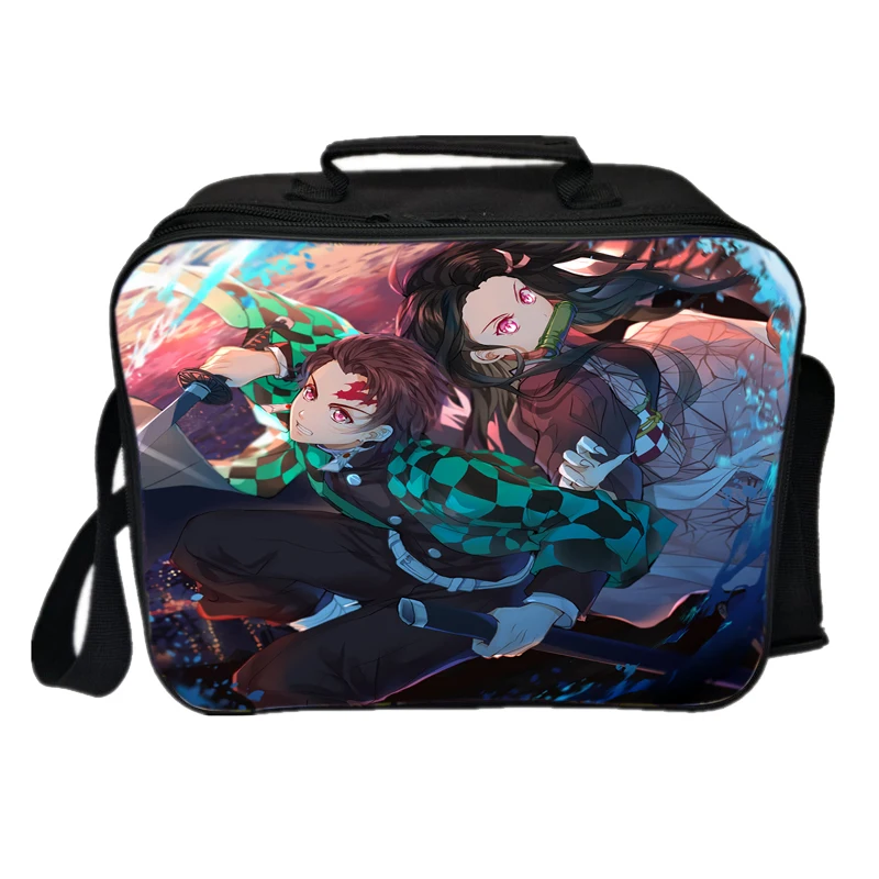 Anime Demon Slayer Lunch Bag Worker Students Kimetsu No Yaiba Lunch Box Child Cooler Bag Picnic Insulation Bag