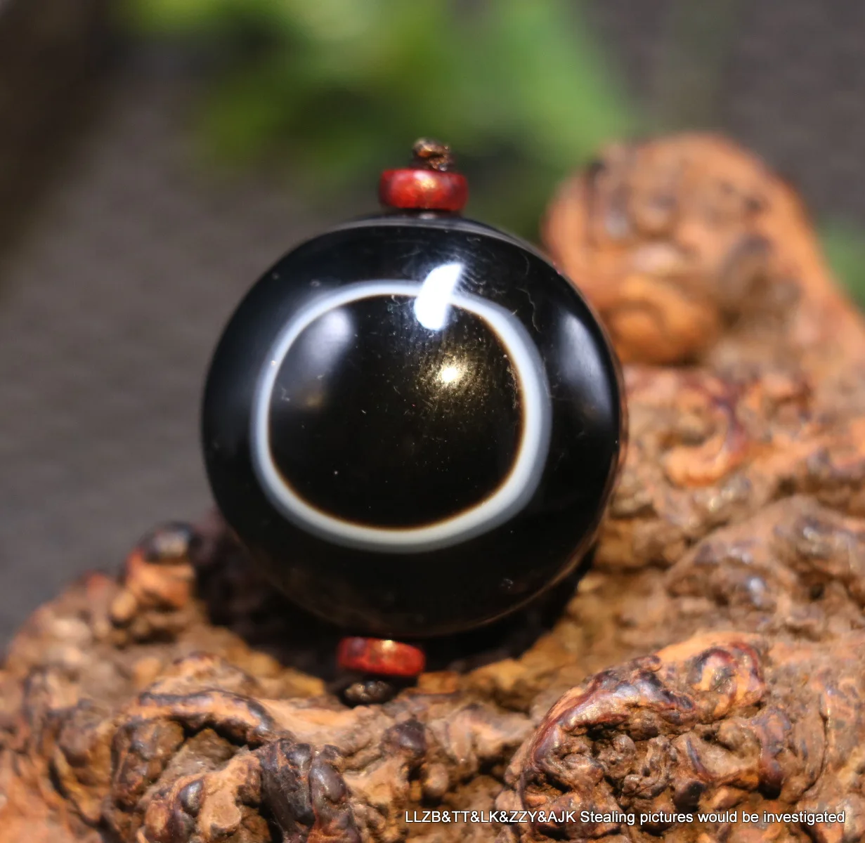 Magic Energy Tibetan Old Agate Natural Heaven Eye Goat Eye dZi Bead Totem Pendant A  Timestown UPD210802G7