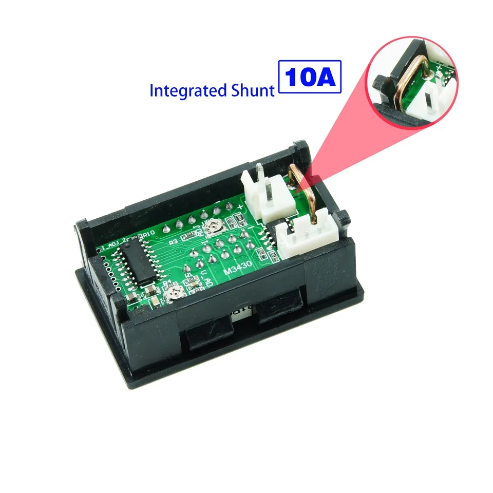 0.28" Mini woltomierz cyfrowy Amperomierz DC 100V 10A 50A 100A Panel Amp Volt Voltage Current Meter Tester Podwójny wyświetlacz LED 3 Bit