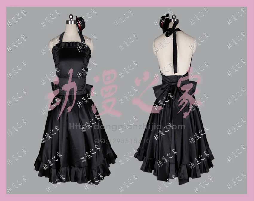 

K-ON! Akiyama Mio Black Dress Women Party Dress Set Girls Daily Summer Halloween Carnival Christmas Dress Suit Cosplay Costume