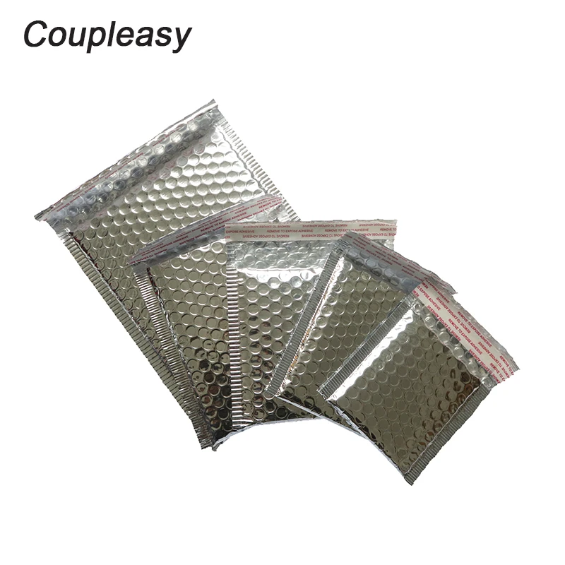 100Pcs Silver Aluminized Film Bubble Mailer Thicken Shipping Bag with Bubble Self Seal Polymailer Shockproof Padded Envelopes