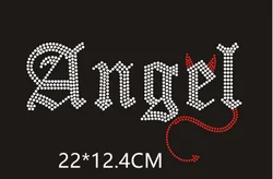 Angel sticker iron on applique patches hot fix rhinestone transfer motifs designs iron on transfer fixing rhinestones for shirt