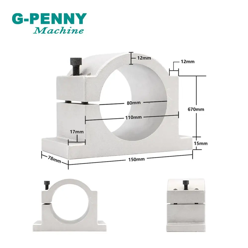 G-PENNY 2.2KW ER20 wrzeciono chłodzone wodą zestaw silnik wrzeciona CNC 4 łożyska i 2.2KW VFD/falownik i 80mm wspornik i 75W pompa wodna