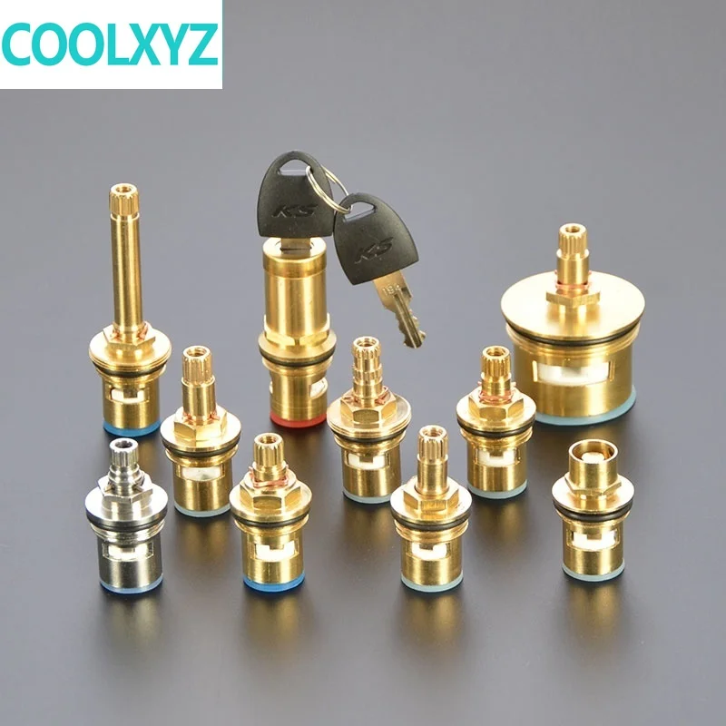 Faucet copper valve core hot and cold water fast opening triangle valve switch ceramic valve core copper head repair parts