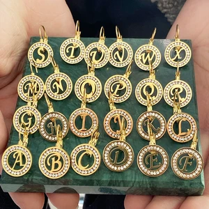 Edelstahlohrringe 2022 Trend Crystal English 26 Buchstaben Az Charme Mode Ohrringe für Frauen Schmuck Geschenke Party Hochzeit Hochzeit 10 Hauptverkaufs -Ohrring -Buchstaben B - №3