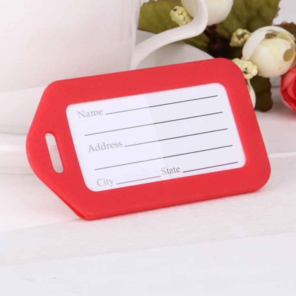 800Pcs Travel Luggage Plastic Tag Holder Name Address ID Suitcase Bag Labels Strap Travel Luggage Label